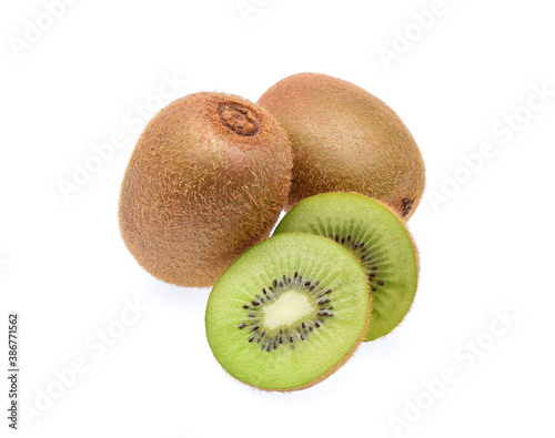 fresh kiwi fruit isolated on white background
