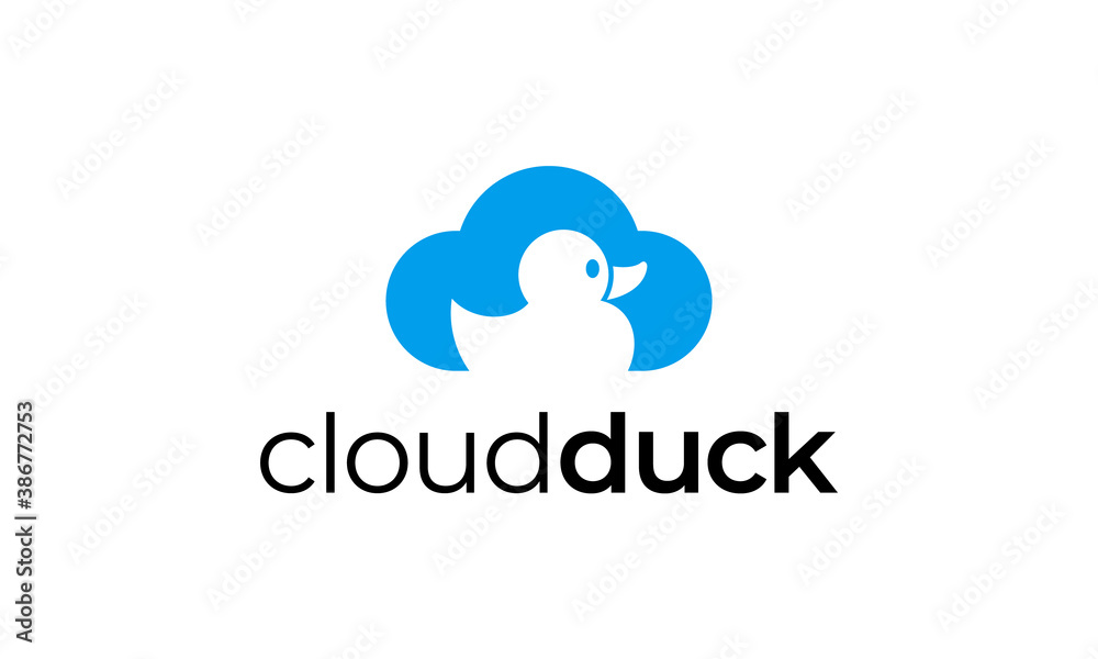 cloud duck logo design template