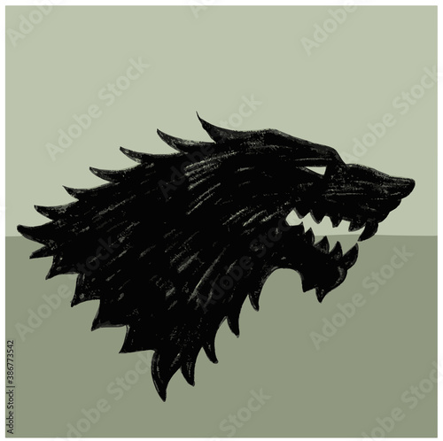 Stark Heraldic Sign. Great Houses of Westeros. Vector Heraldry. Vector. For cards, posters, logo tattoo illustration.