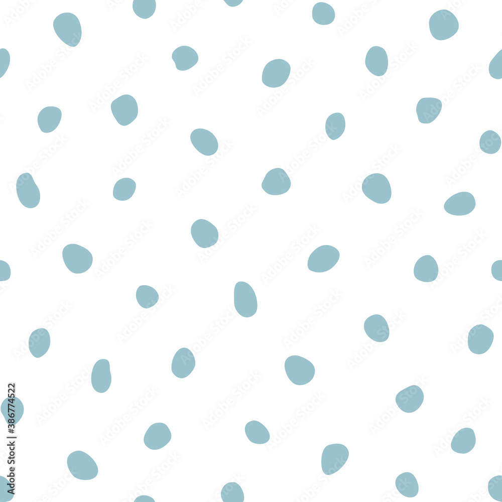 Hipster monochrome seamless polka dot pattern. Vector irregular abstract texture with random hand drawn spots.