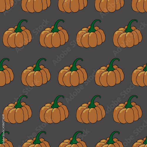 Pumpkins background seamless vector repeat gray background surface pattern design