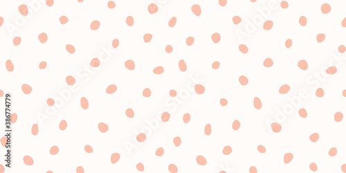 Hipster monochrome seamless polka dot pattern. Vector irregular abstract texture with random hand drawn spots.