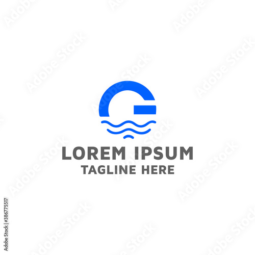 Alphabet G image, Waves of the sea vector logo design idea and inspiration