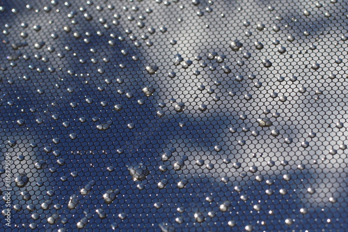 raindrops on a mosquito net