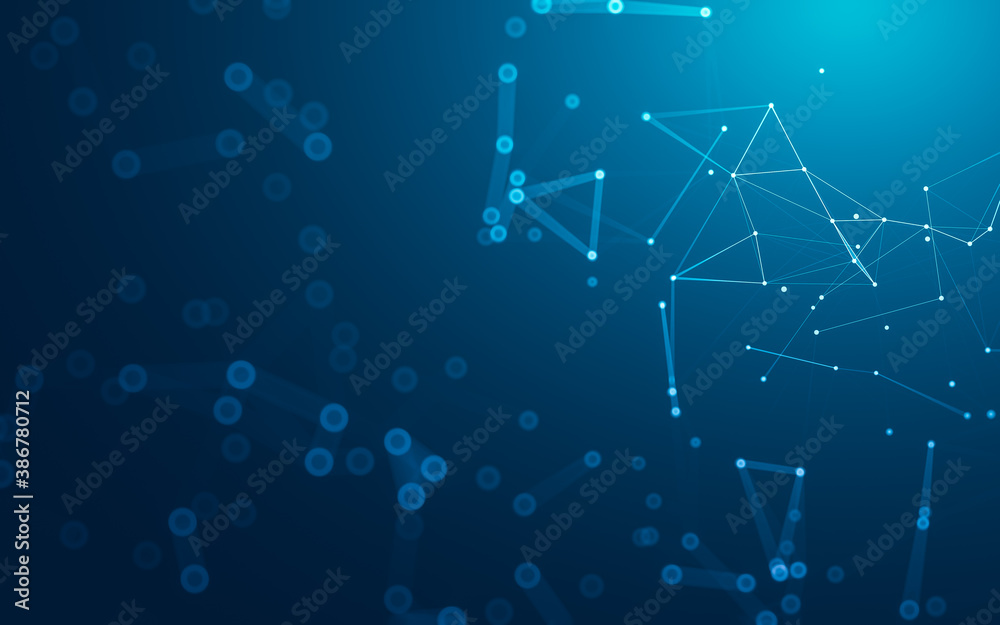Abstract background. Molecules technology with polygonal shapes, connecting dots and lines. Connection structure. Big data visualization. Abstract background. Molecules technology with polygonal shapes, connecting dots and lines. Connection structure. Big data visualization.