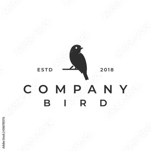Vintage retro bird silhouette logo design vector