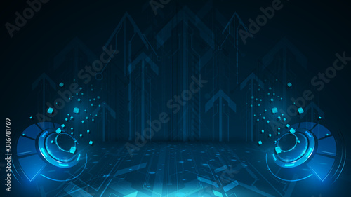 abstract networking computing sci fi technology concept design background eps 10 vector