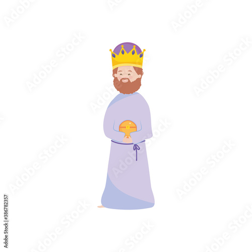 nativity manger caspar wise king character cartoon