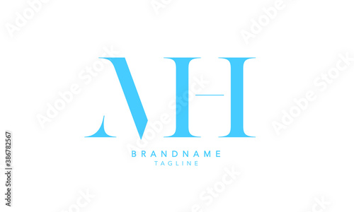 Alphabet letters Initials Monogram logo MH, HM, M and H