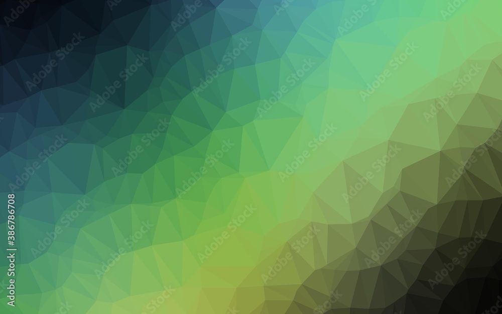 Fototapeta premium Dark Blue, Green vector abstract polygonal layout.