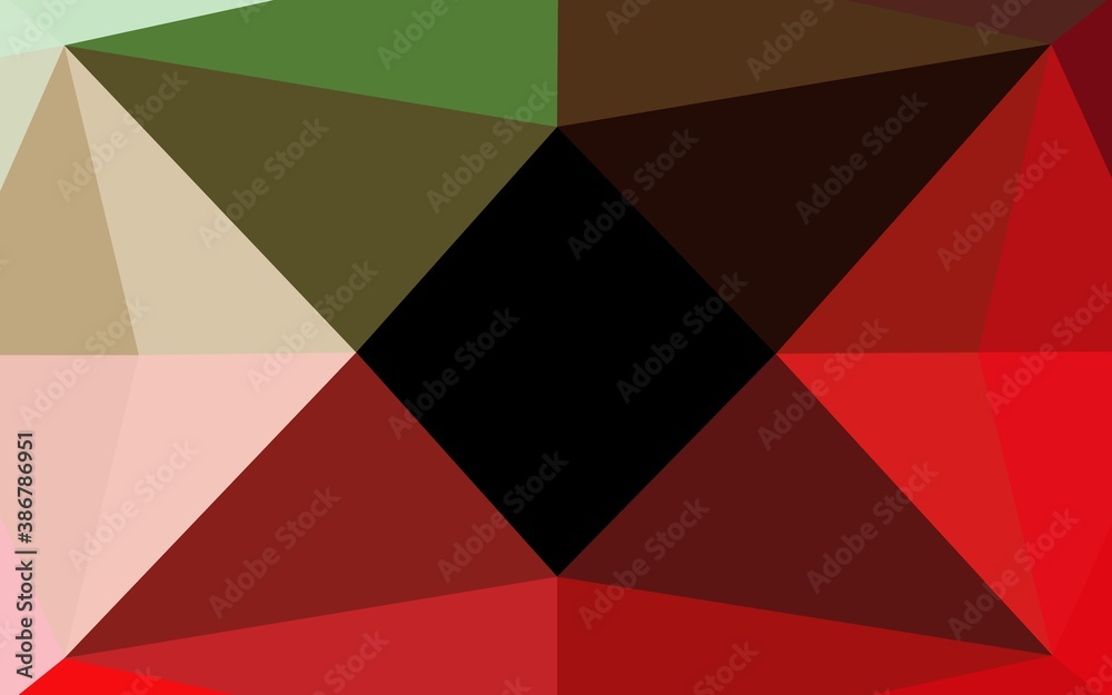 Dark Green, Red vector hexagon mosaic cover. Dark Green, Red vector hexagon mosaic cover.