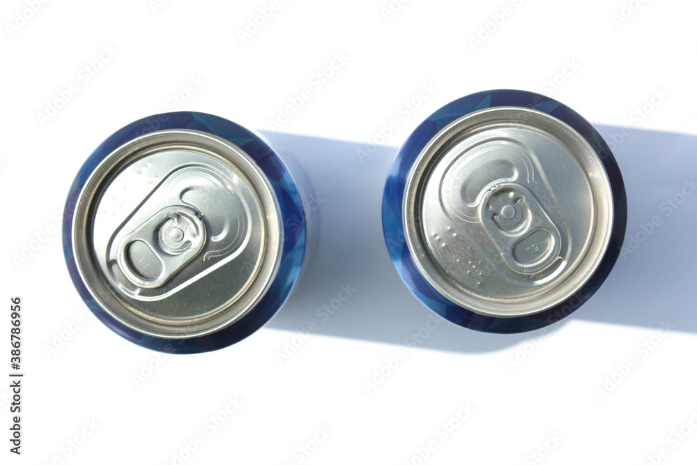 beer can on white background, view from the top beer can on white background, view from the top