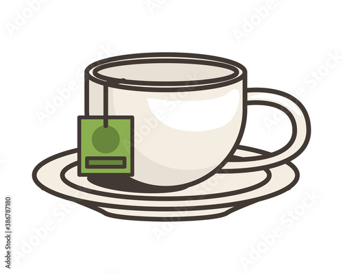 teacup drink in dish icon