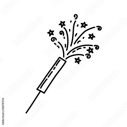 Bengal Fire Icon. Doddle Hand Drawn or Black Outline Icon Style