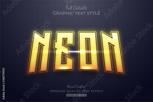 Golden Neon Editable Premium Text Style Effect