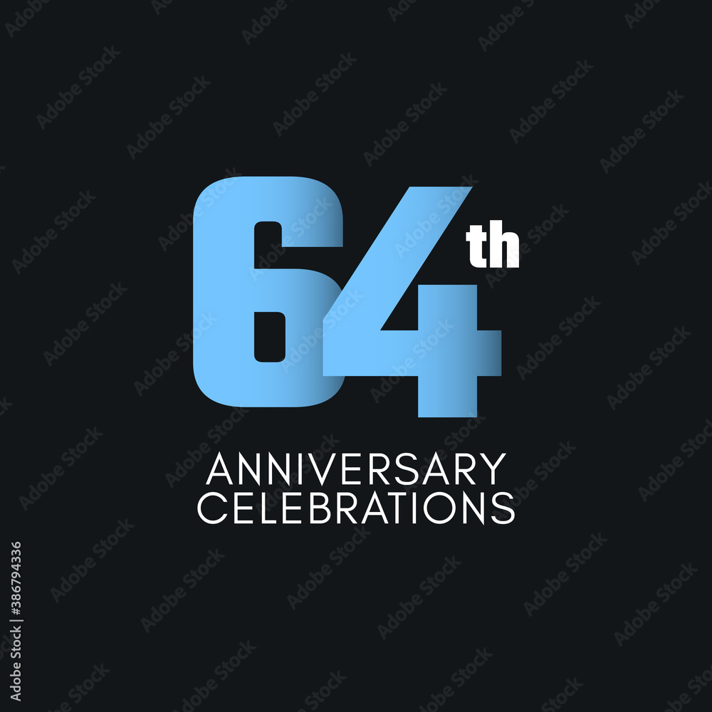 64 Th Anniversary Celebration Vector Template Design Illustration 64 Th Anniversary Celebration Vector Template Design Illustration