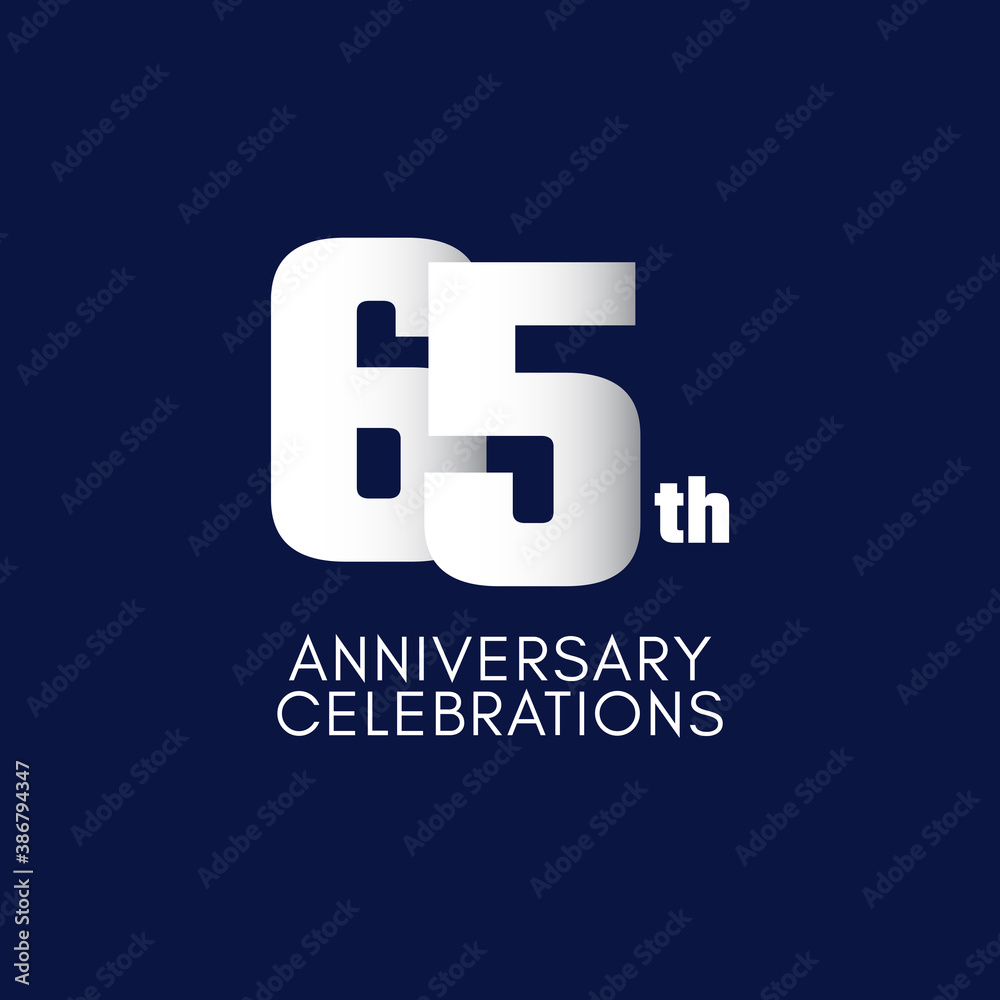 Fototapeta premium 65 Th Anniversary Celebration Vector Template Design Illustration