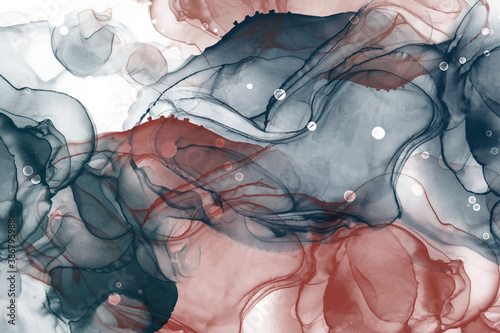 abstract oxford blue red wine alcohol ink background