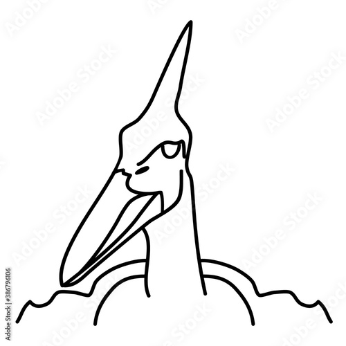 Pteranodon Icon. Doodle Hand Drawn or Black Outline Icon Style