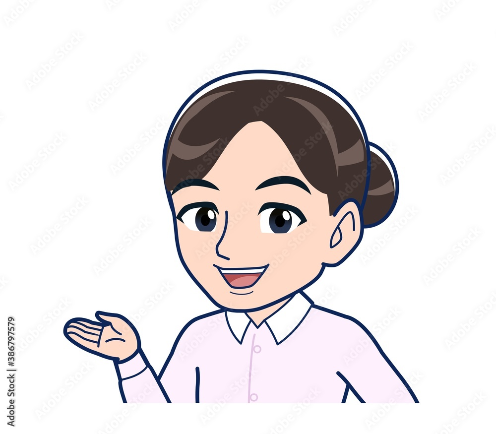 Housewife who came in a pink Y-shirt Housewife who came in a pink Y-shirt