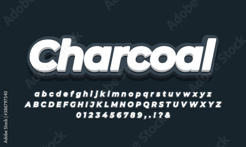 black charcoal 3d text effect
