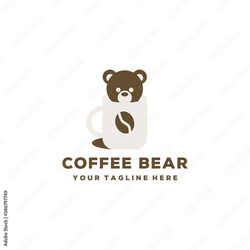 Creative coffee bear logo design