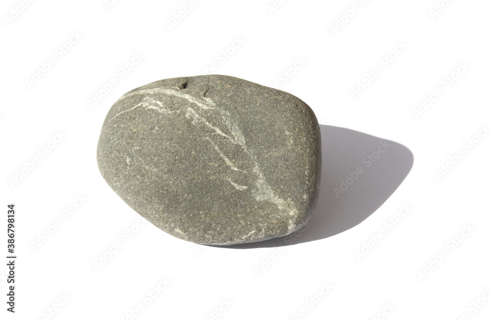 Fototapeta premium Natural pebbles on white background