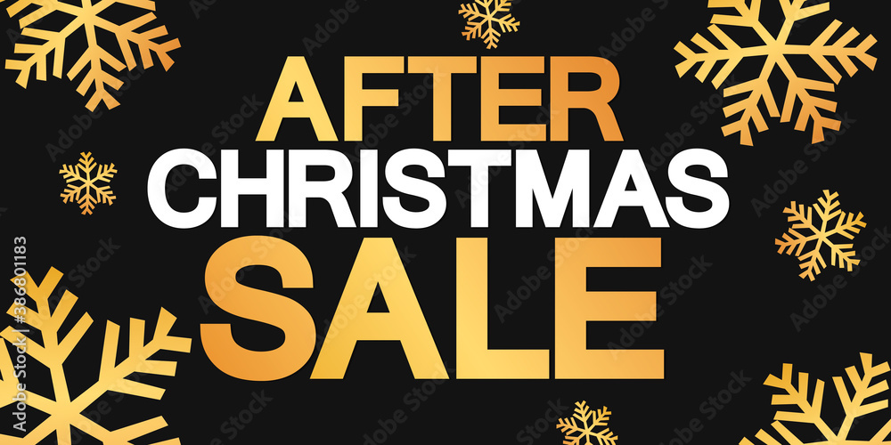 Fototapeta After Christmas Sale, poster design template, Xmas discount banner, vector illustration