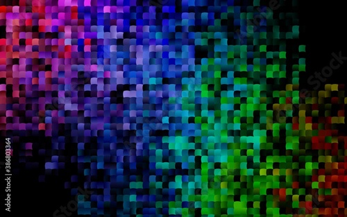 Dark Multicolor  Rainbow vector background with rectangles.