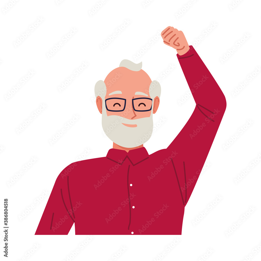 happy old man celebrating chararacter happy old man celebrating chararacter
