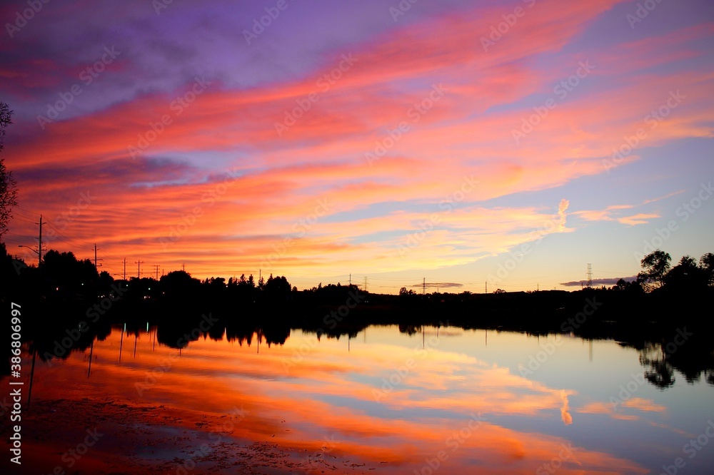 Sunset on the pond