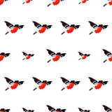 Seamless pattern with a bird. Suitable for backgrounds, postcards, and wrapping paper. Vector.