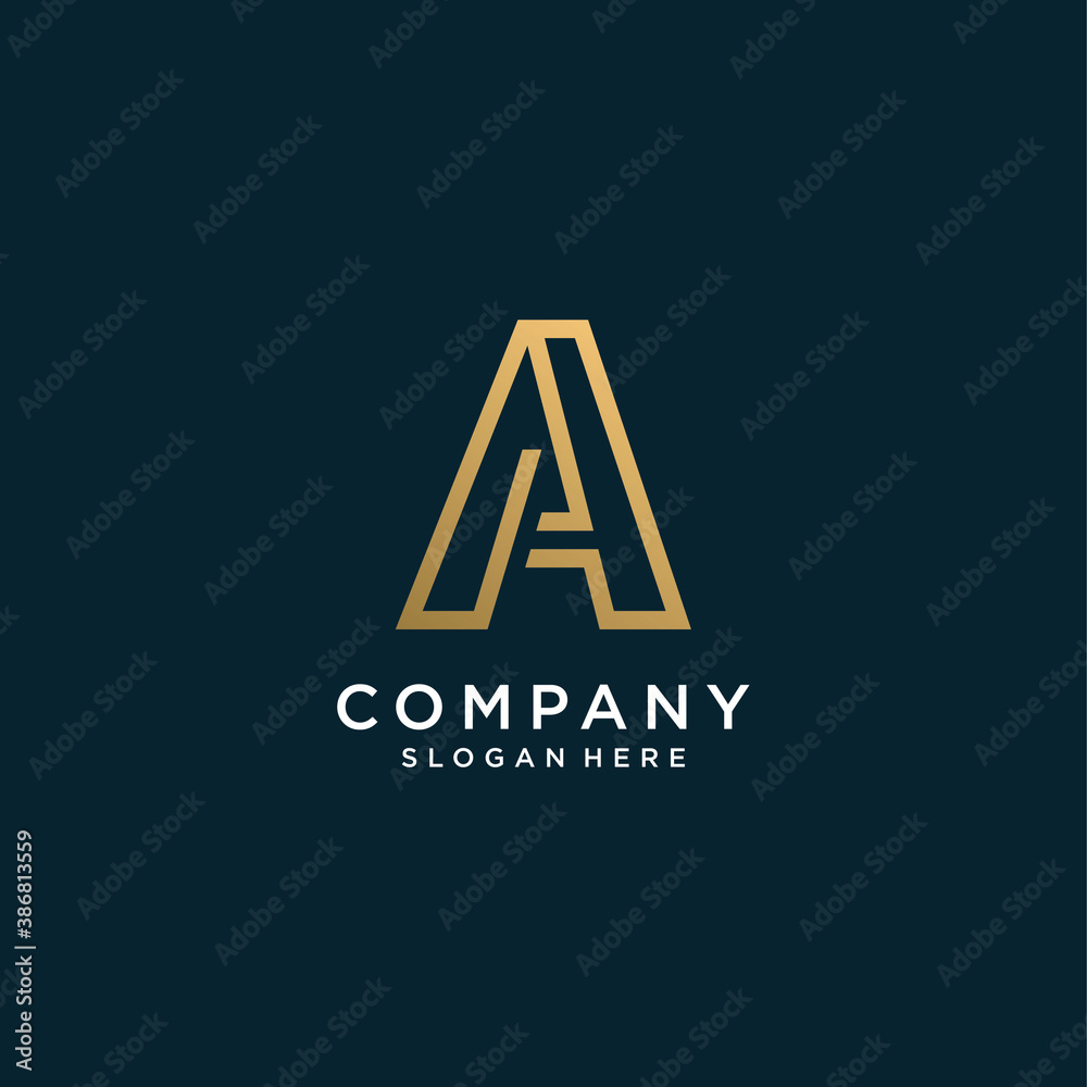 Letter logo with initial A, modern, golden, abstract, company, business, Premium Vector part 1 Letter logo with initial A, modern, golden, abstract, company, business, Premium Vector part 1