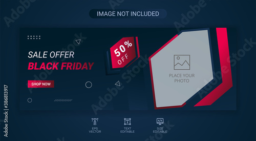 Black Friday Sale Offer Web Banner & Facebook Cover Design Template