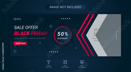 Black Friday Sale Offer Web Banner & Facebook Cover Design Template