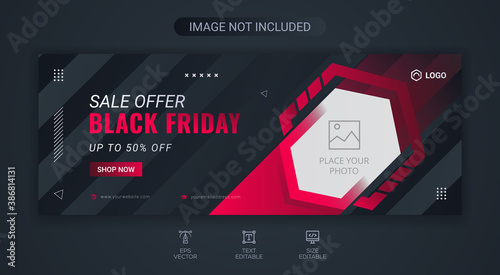Black Friday Sale Offer Web Banner & Facebook Cover Design Template