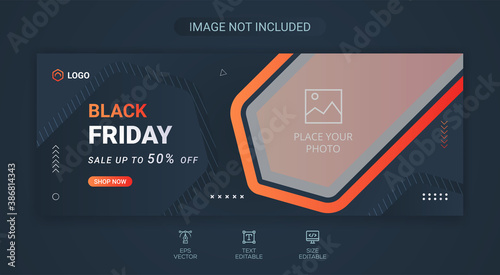 Black Friday Sale Offer Web Banner & Facebook Cover Design Template