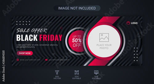 Black Friday Sale Offer Web Banner & Facebook Cover Design Template