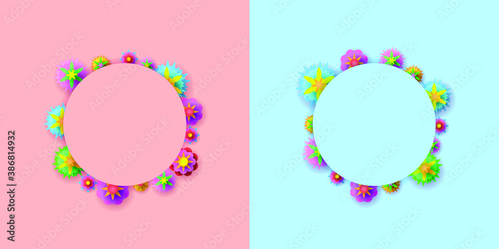 Abstract Paper Cut Card Creative Background Circle Round Flower Vector Design Style Template Abstract Paper Cut Card Creative Background Circle Round Flower Vector Design Style Template