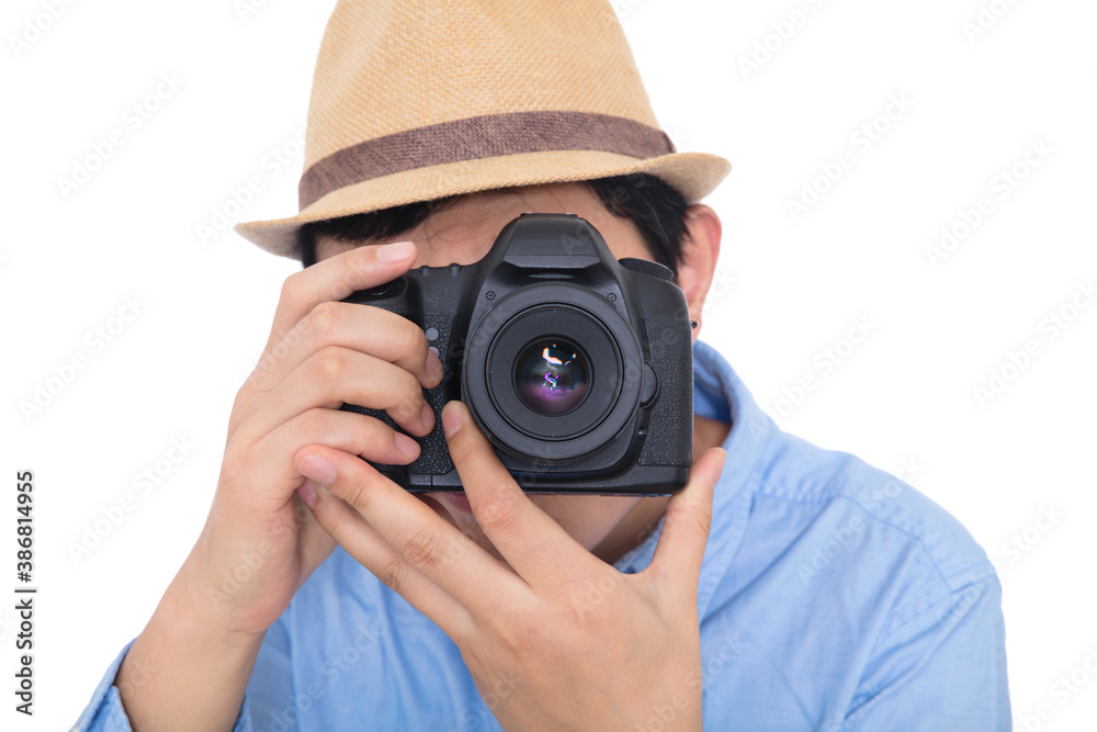 Professional photographer taking photos close-up Professional photographer taking photos close-up
