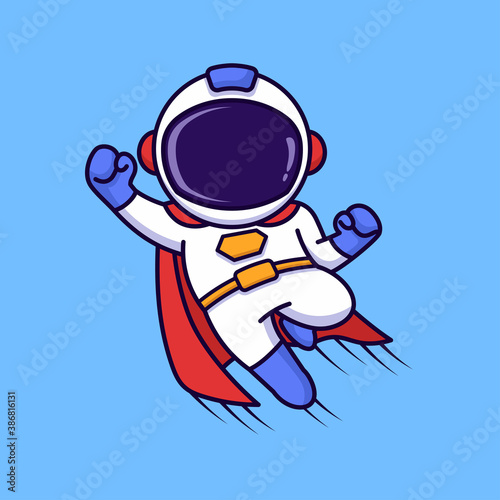 Super Astronaut cartoon character illustration