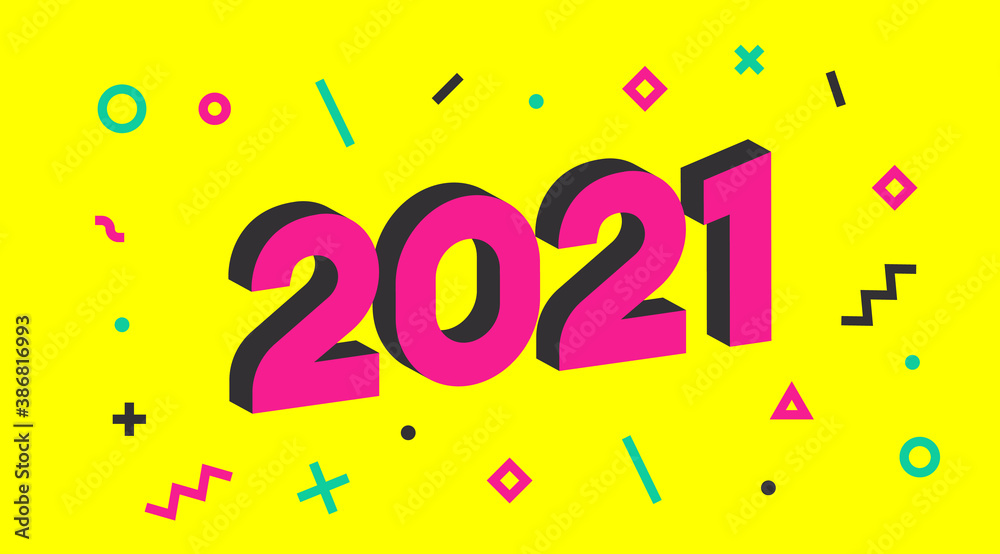 2021 Vector Design. Happy New Year illustration for the year 2021. For your festive poster and banner designs. 2021 Vector Design. Happy New Year illustration for the year 2021. For your festive poster and banner designs.