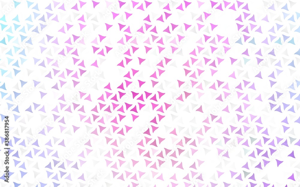 Light Pink, Blue vector seamless layout with lines, triangles.