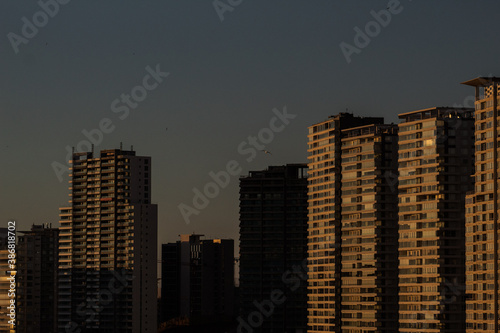 sunset over the city