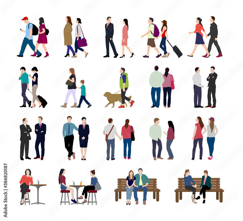 People (various situation / daily common life ) silhouette vector illustration