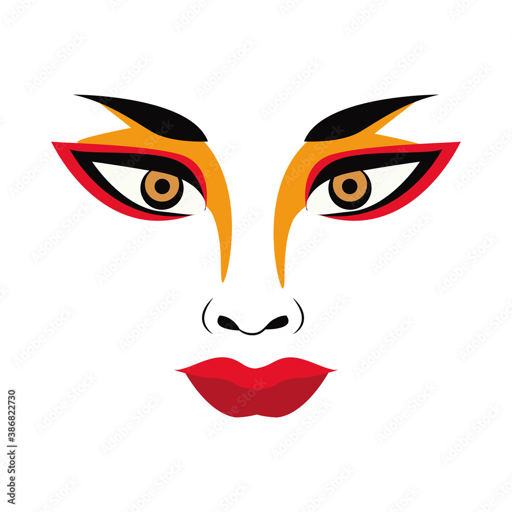 goddess face hindu religion icon