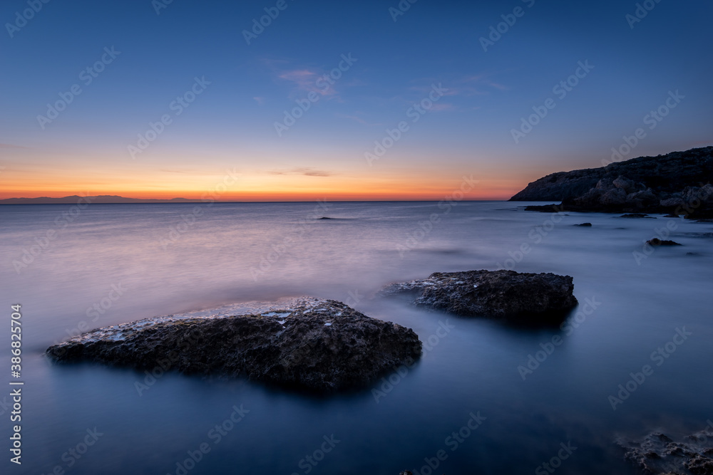 Rhodes island landscape at sunrise