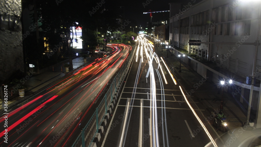 Obraz premium long exposure photography traffic at night