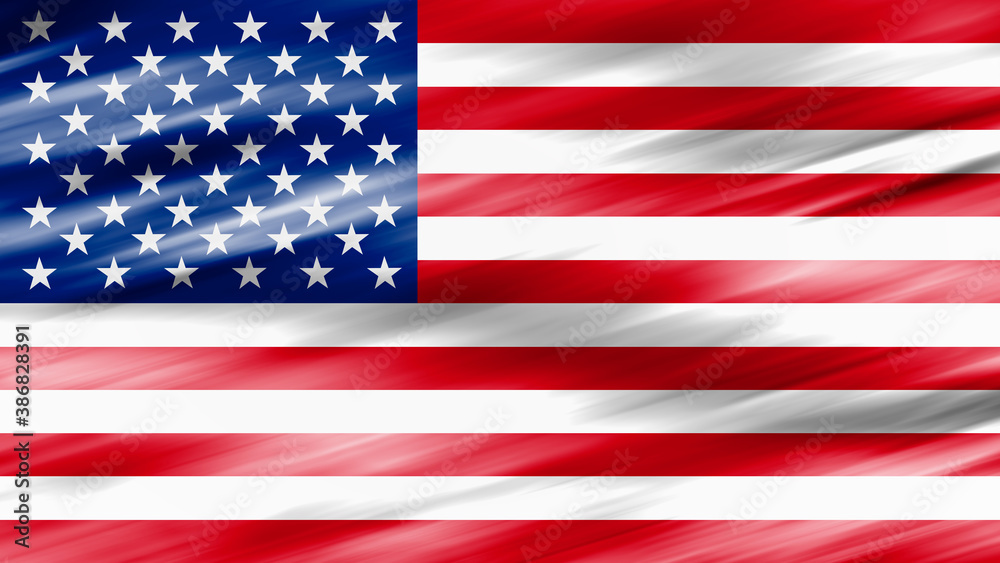 Naklejka premium Illustration image of American (USA) flag - 3D rendering