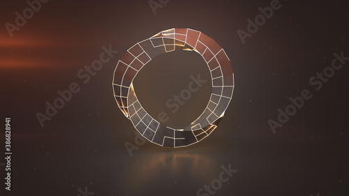 Twisted red ring shape with...